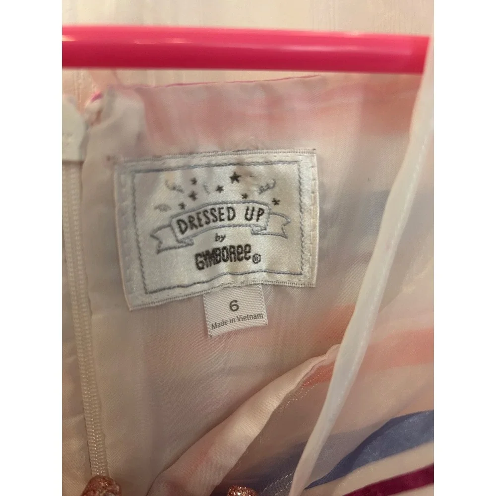 Gymboree Dressed Up Dress Multi Color Striped Sheer Mesh Cap Sleeve Party bin C‎